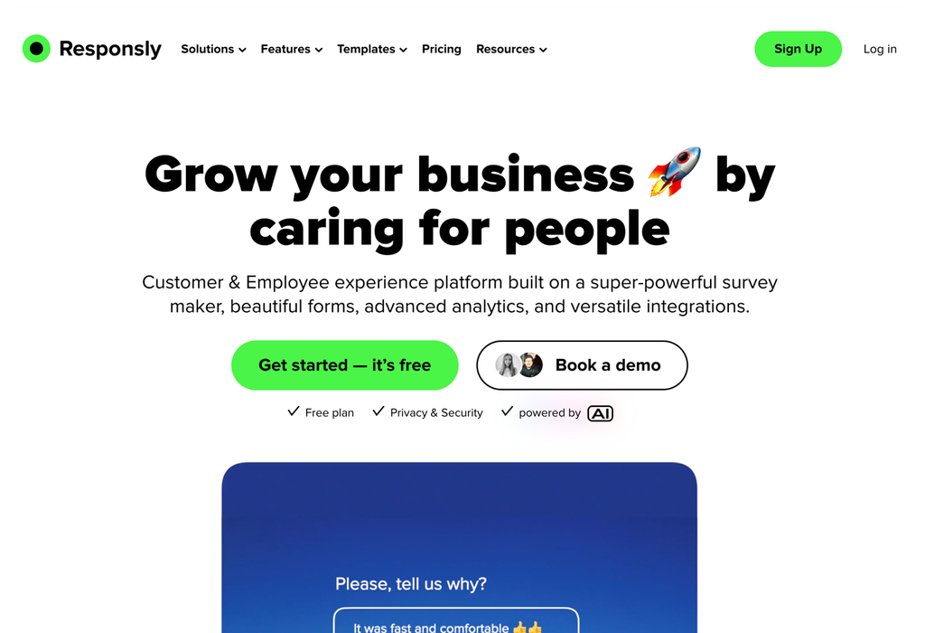 Saas product website